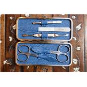 Trousse ciseaux à ongles , ciseaux à peaux - Bleu royal