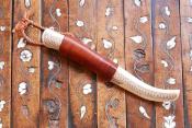 Couteau d'art puukko - Bois de renne gravé