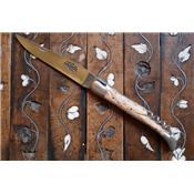 Laguiole 12cm tire-bouchon - Inox satiné et bouleau