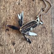 Couteau d'Occasion - Onglier Cerf et chaine argent