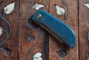 Petit pliant MC221 -  Damas et micarta noir et bleu