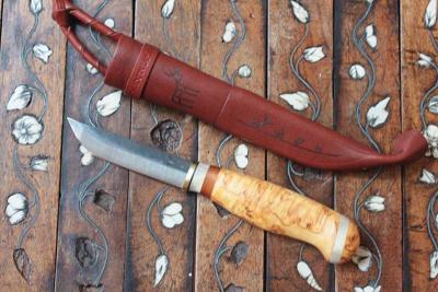 Puukko saami P.M. - Bouleau et insertbois de  renne