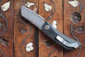 Petit pliant MC221 -  Damas et micarta noir et bleu