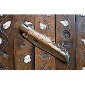 Laguiole 12cm tire-bouchon - Inox satiné et bouleau